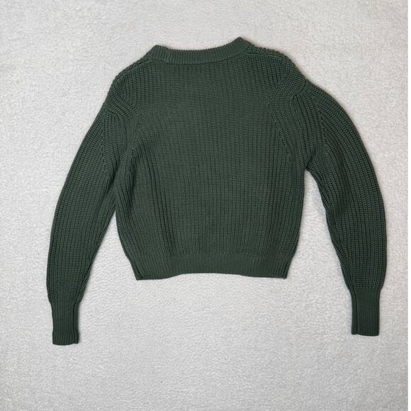 Aritzia Wilfred Cozy Minimalist Oversized Knit Sweater Pullover Wool Green XS - Picture 5 of 5
